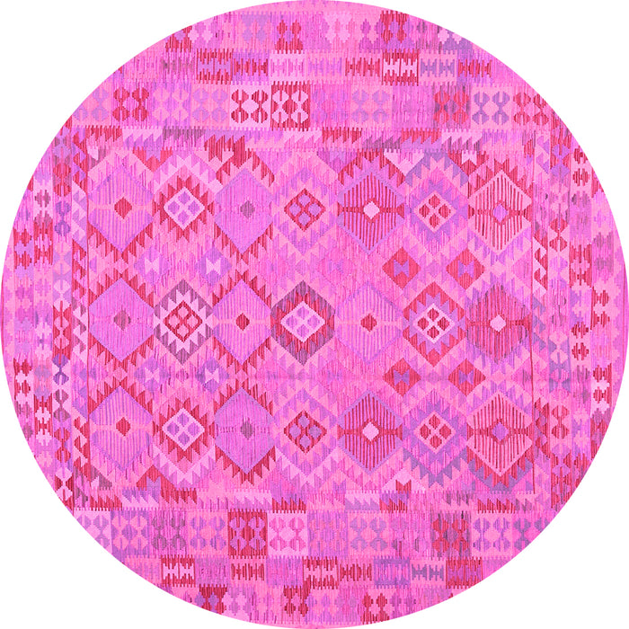 Round Southwestern Pink Country Rug, con2211pnk