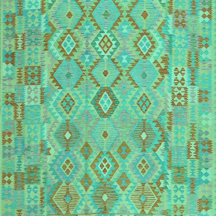 Machine Washable Southwestern Turquoise Country Area Rugs, wshcon2211turq