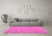 Machine Washable Southwestern Pink Country Rug in a Living Room, wshcon2211pnk