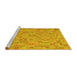 Sideview of Machine Washable Southwestern Yellow Country Rug, wshcon2211yw