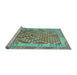 Sideview of Machine Washable Oriental Light Blue Traditional Rug, wshcon2212lblu