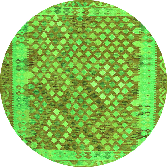 Square Oriental Green Traditional Rug, con2212grn