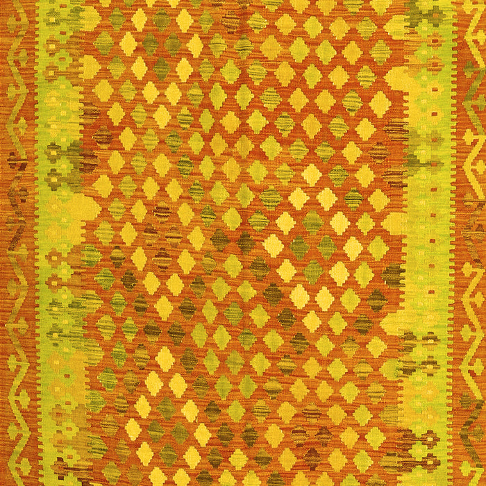 Machine Washable Oriental Yellow Traditional Rug, wshcon2212yw