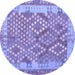 Round Oriental Blue Traditional Rug, con2212blu