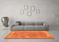 Machine Washable Oriental Orange Traditional Rug, wshcon2212org