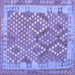 Square Machine Washable Oriental Blue Traditional Rug, wshcon2212blu