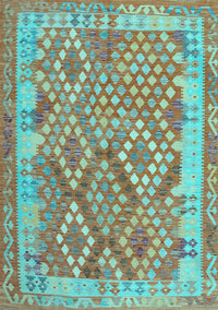 Oriental Light Blue Traditional Rug, con2212lblu