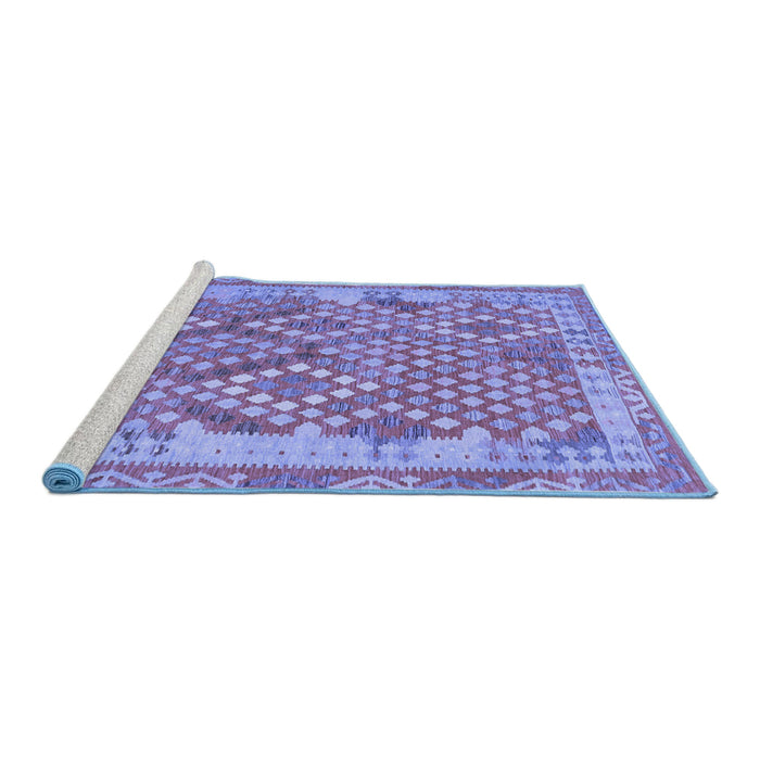 Sideview of Machine Washable Oriental Blue Traditional Rug, wshcon2212blu
