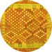 Round Oriental Yellow Traditional Rug, con2212yw