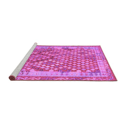 Sideview of Machine Washable Oriental Purple Traditional Area Rugs, wshcon2212pur