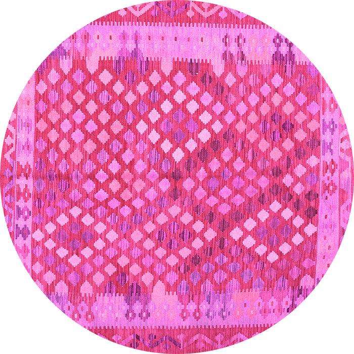 Round Oriental Pink Traditional Rug, con2212pnk