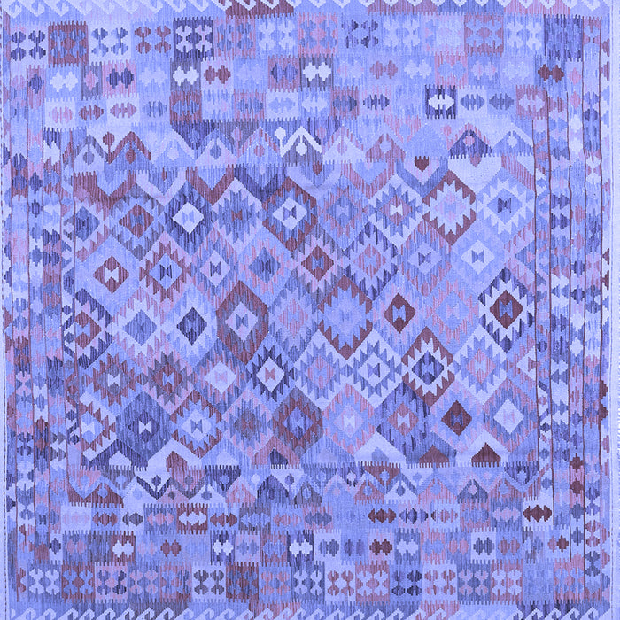 Square Machine Washable Southwestern Blue Country Rug, wshcon2213blu