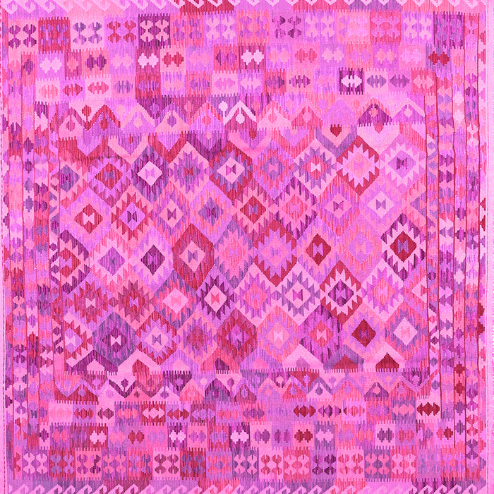Square Machine Washable Southwestern Pink Country Rug, wshcon2213pnk