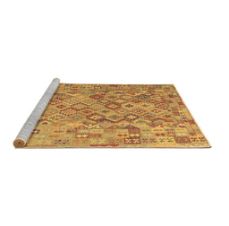 Sideview of Machine Washable Southwestern Brown Country Rug, wshcon2213brn