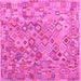 Square Southwestern Pink Country Rug, con2213pnk