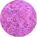 Round Southwestern Purple Country Rug, con2213pur