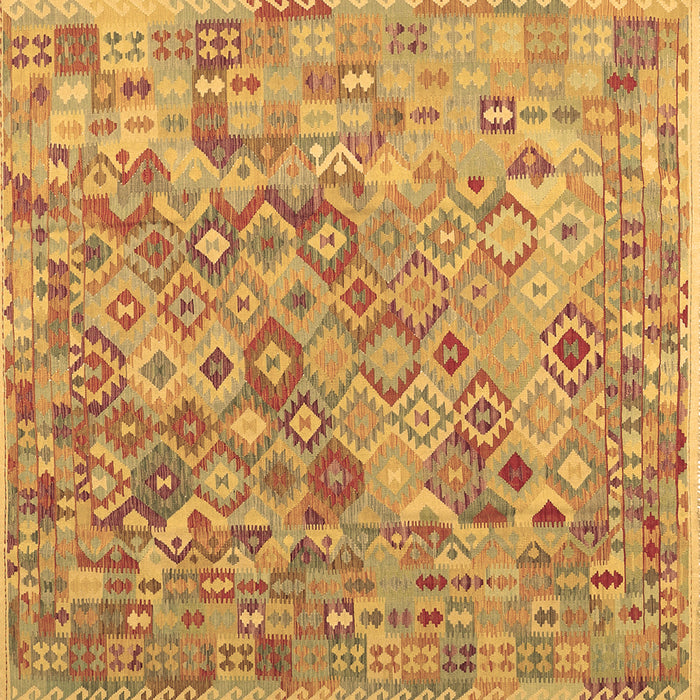 Square Machine Washable Southwestern Brown Country Rug, wshcon2213brn