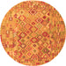 Square Southwestern Orange Country Rug, con2213org