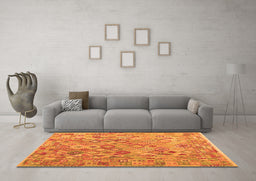 Machine Washable Southwestern Orange Country Area Rugs in a Living Room, wshcon2213org