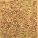 Square Southwestern Brown Country Rug, con2213brn