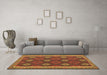 Machine Washable Oriental Brown Traditional Rug in a Living Room,, wshcon2214brn