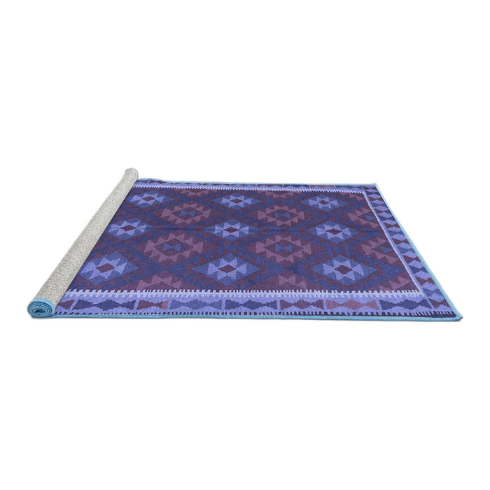 Sideview of Machine Washable Oriental Blue Traditional Rug, wshcon2214blu