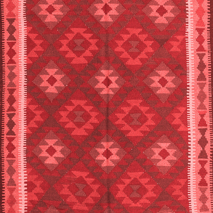 Machine Washable Oriental Red Traditional Rug, wshcon2214red