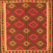 Serging Thickness of Oriental Orange Traditional Rug, con2214org