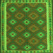 Round Machine Washable Oriental Green Traditional Area Rugs, wshcon2214grn