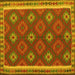 Square Machine Washable Oriental Yellow Traditional Rug, wshcon2214yw