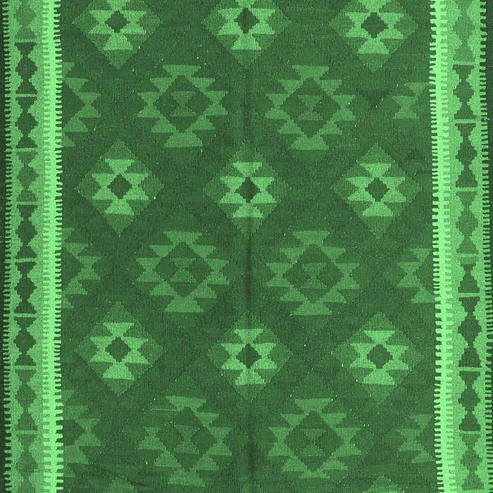 Machine Washable Oriental Emerald Green Traditional Area Rugs, wshcon2214emgrn