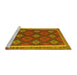 Sideview of Machine Washable Oriental Yellow Traditional Rug, wshcon2214yw