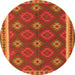 Square Oriental Orange Traditional Rug, con2214org