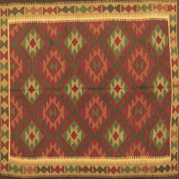 Square Machine Washable Oriental Brown Traditional Rug, wshcon2214brn