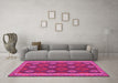 Machine Washable Oriental Pink Traditional Rug in a Living Room, wshcon2214pnk