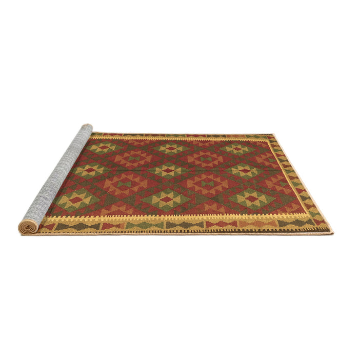 Sideview of Machine Washable Oriental Brown Traditional Rug, wshcon2214brn