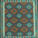 Square Machine Washable Oriental Light Blue Traditional Rug, wshcon2214lblu