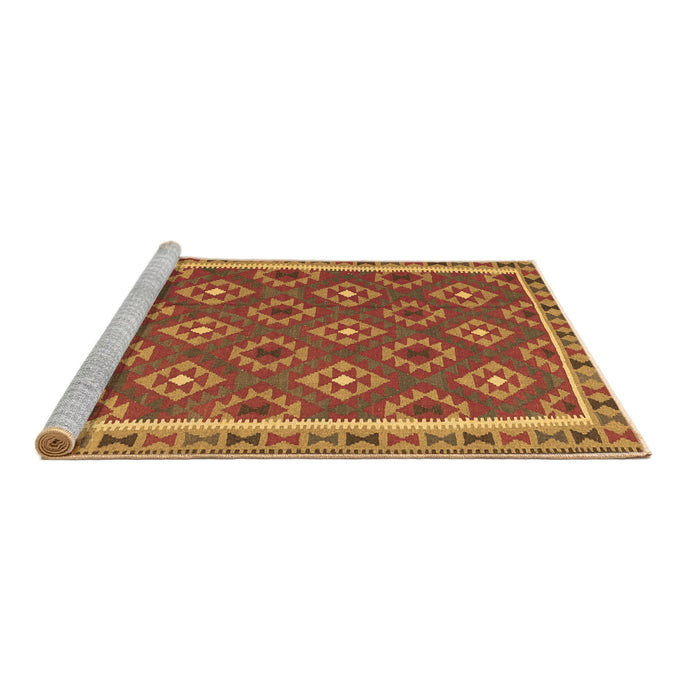 Sideview of Machine Washable Oriental Brown Traditional Rug, wshcon2215brn