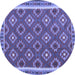 Round Oriental Blue Traditional Rug, con2215blu