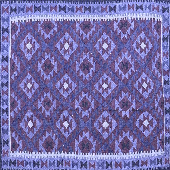 Square Machine Washable Oriental Blue Traditional Rug, wshcon2215blu