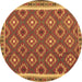 Round Oriental Brown Traditional Rug, con2215brn