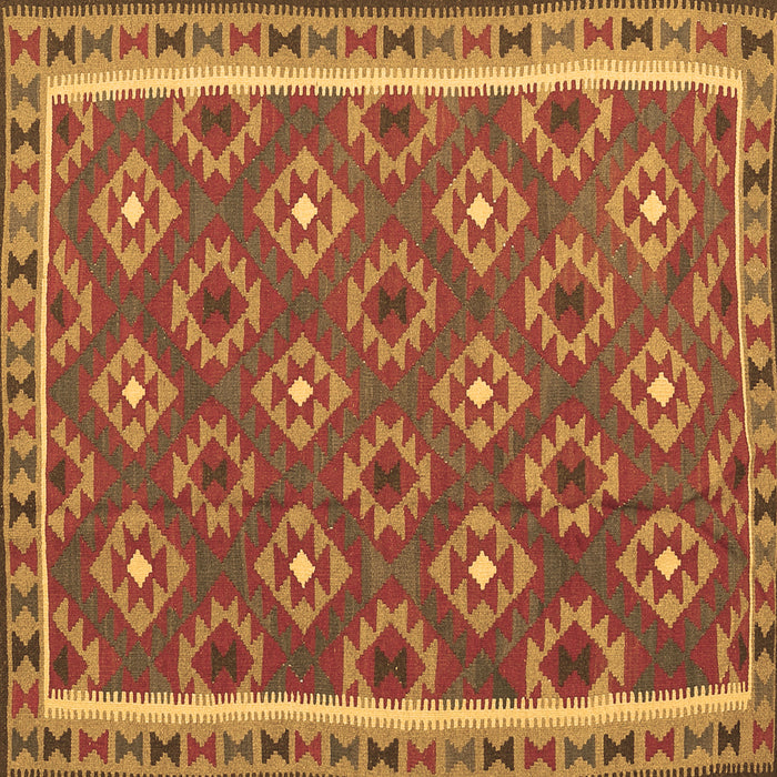 Square Machine Washable Oriental Brown Traditional Rug, wshcon2215brn