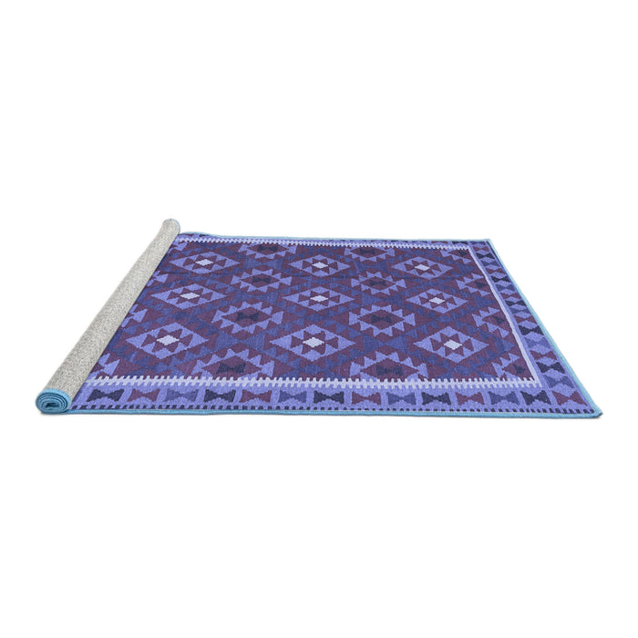 Sideview of Machine Washable Oriental Blue Traditional Rug, wshcon2215blu