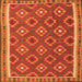 Round Machine Washable Oriental Orange Traditional Area Rugs, wshcon2215org