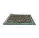 Sideview of Machine Washable Oriental Light Blue Traditional Rug, wshcon2215lblu