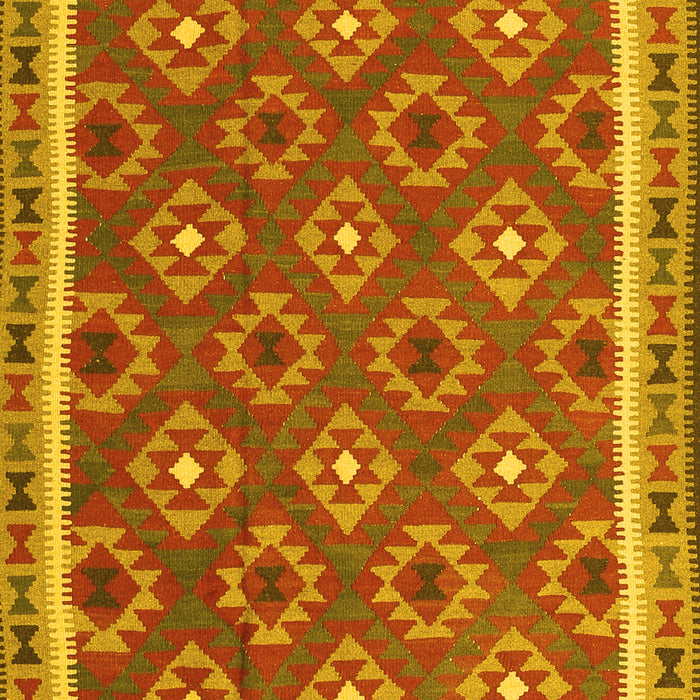 Machine Washable Oriental Yellow Traditional Rug, wshcon2215yw