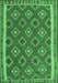 Machine Washable Oriental Emerald Green Traditional Area Rugs, wshcon2215emgrn