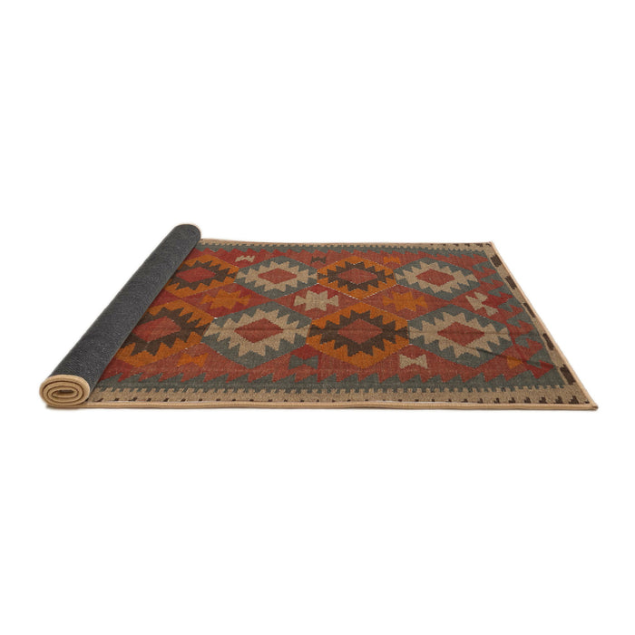 Thickness of Contemporary Mahogany Brown Oriental Rug, con2216