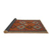 Thickness of Contemporary Mahogany Brown Oriental Rug, con2216