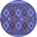 Round Oriental Blue Traditional Rug, con2216blu